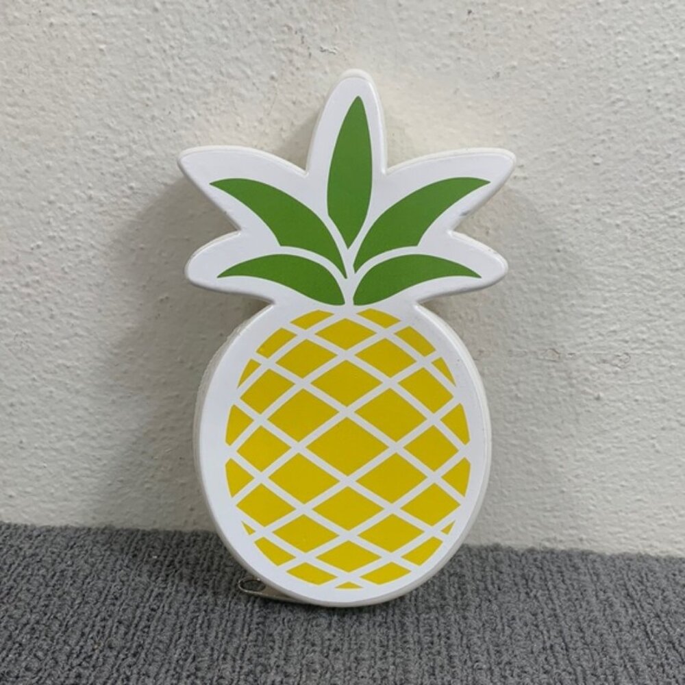 Pineapple Coin Purse Womens Girls Yellow Green White Rubber Hawaiian Zip Clutch